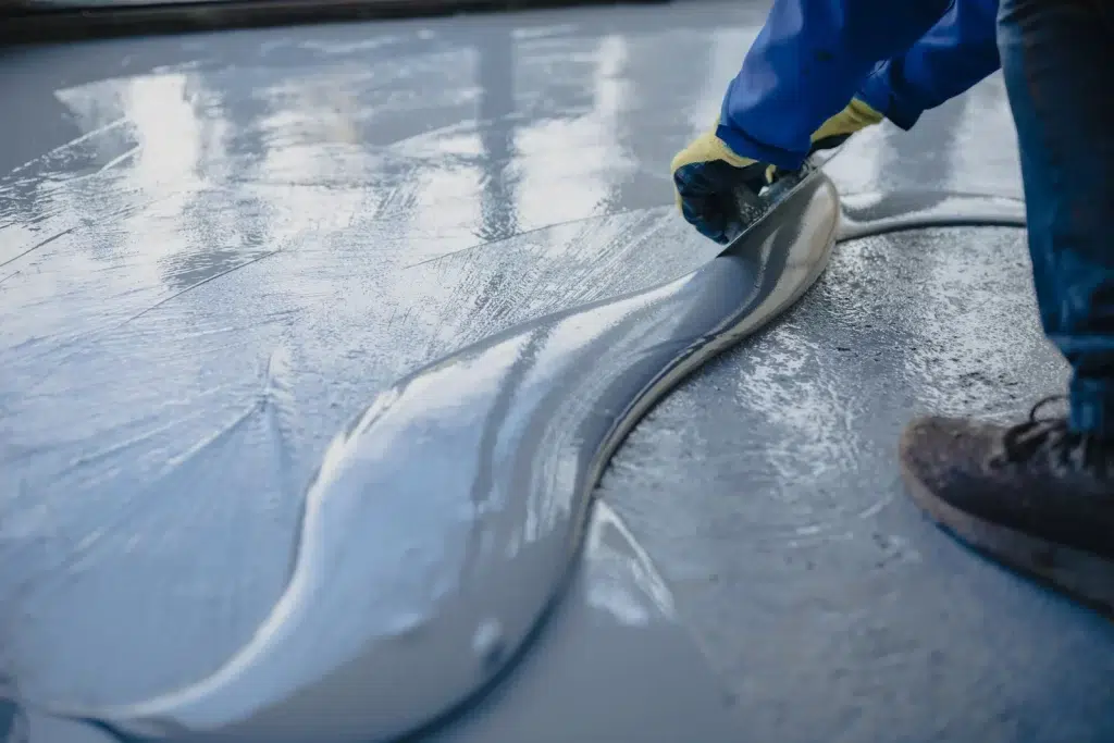 grey Epoxy on flat roofing Vancouver