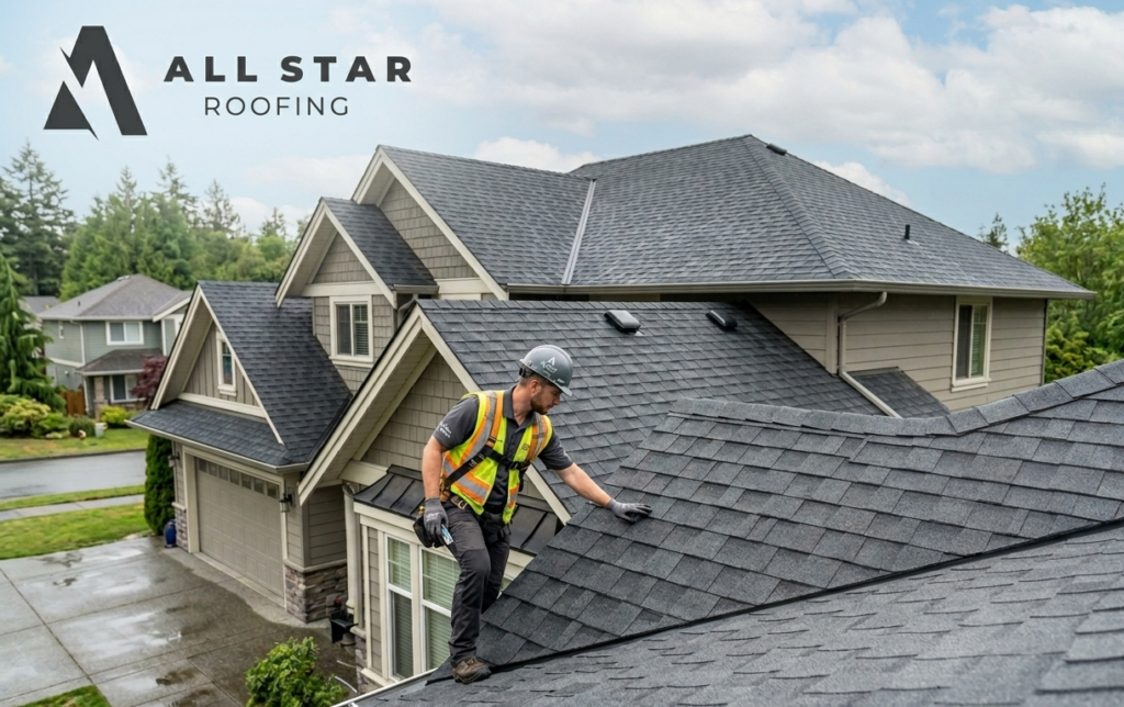 Modern shingle roofing Vancouver home installed by professional Vancouver roofers
