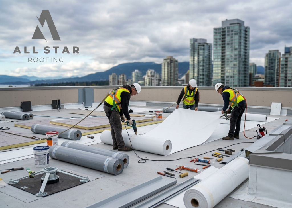 Commercial roofing Vancouver flat roof installation