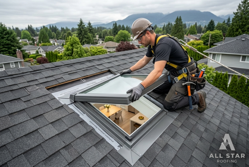 Professional Skylight Installation Vancouver on a residential roof